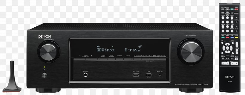 AV Receiver Denon AVR-X1300W DTS Home Theater Systems, PNG, 3000x1172px, 4k Resolution, Av Receiver, Audio, Audio Equipment, Audio Receiver Download Free
