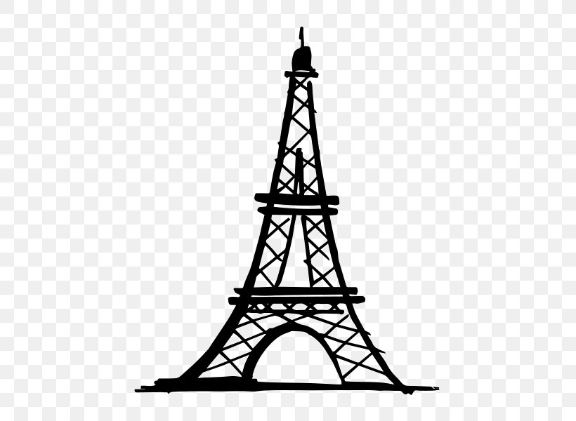Eiffel Tower Drawing Phonograph Record Painting, PNG, 600x600px, Eiffel Tower, Black And White, Building, Drawing, Monochrome Download Free
