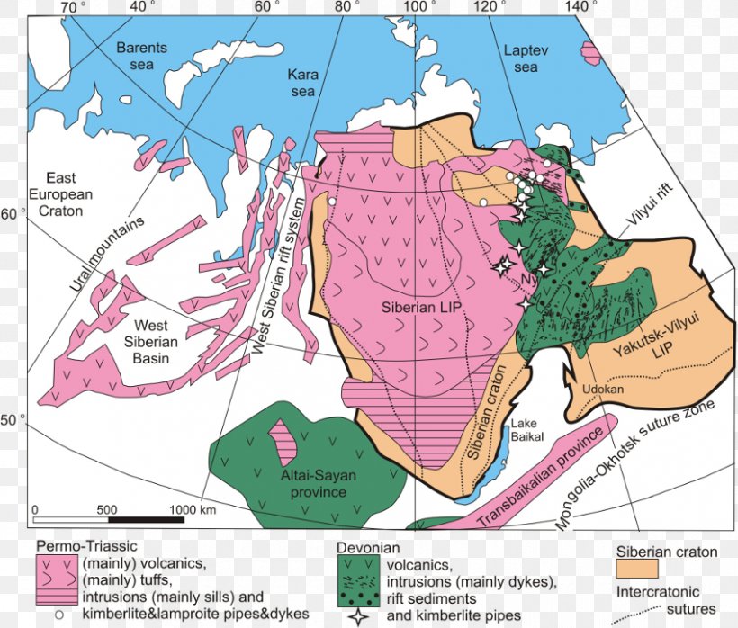 Siberian Traps Columbia River Basalt Group Large Igneous Province Igneous Rock, PNG, 850x724px, Siberia, Area, Basalt, Craton, Dike Download Free
