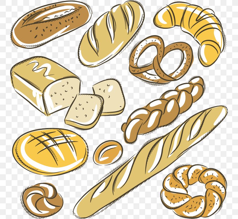 Bakery Baguette Croissant Rye Bread Drawing, PNG, 750x754px, Bakery, Baguette, Bread, Cake, Croissant Download Free