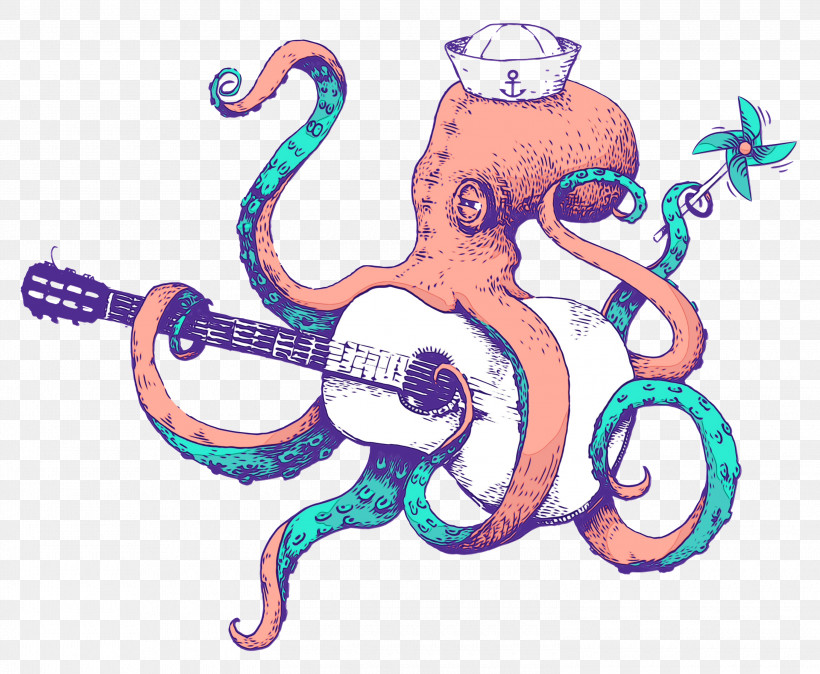 Octopuses Cartoon Character Meter Character Created By, PNG, 3000x2467px, Watercolor, Cartoon, Character, Character Created By, Meter Download Free