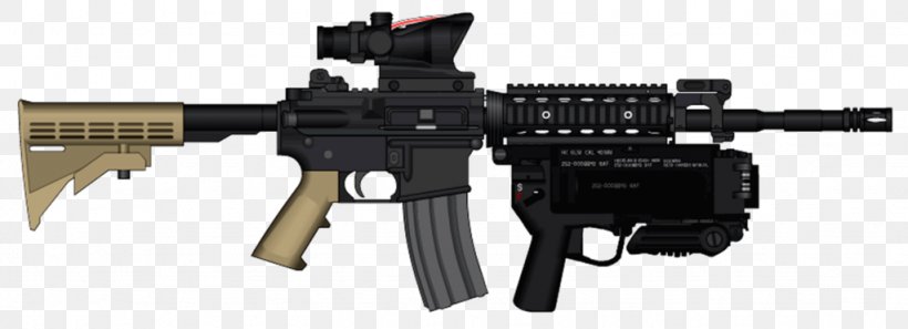 Close Quarters Battle Receiver M4 Carbine Firearm SOPMOD Heckler & Koch HK416, PNG, 1024x372px, Watercolor, Cartoon, Flower, Frame, Heart Download Free