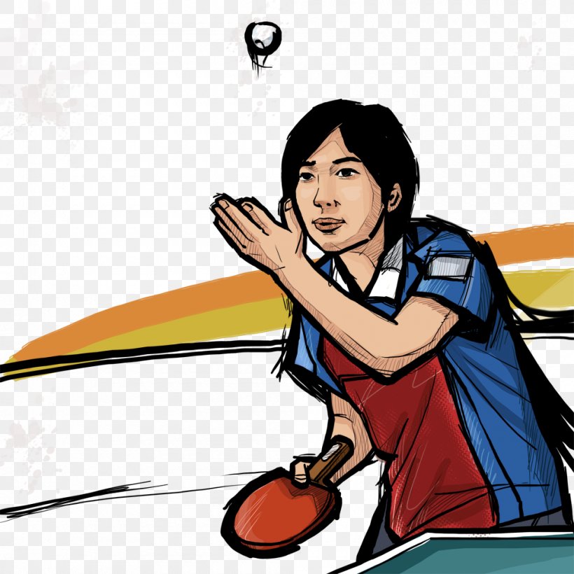 Table Tennis Ball Sport Game, PNG, 1000x1000px, Watercolor, Cartoon, Flower, Frame, Heart Download Free