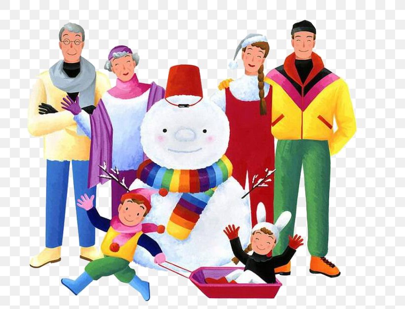 Winter Snowman Family Illustration, PNG, 805x627px, Winter, Art, Cartoon, Child, Costume Download Free