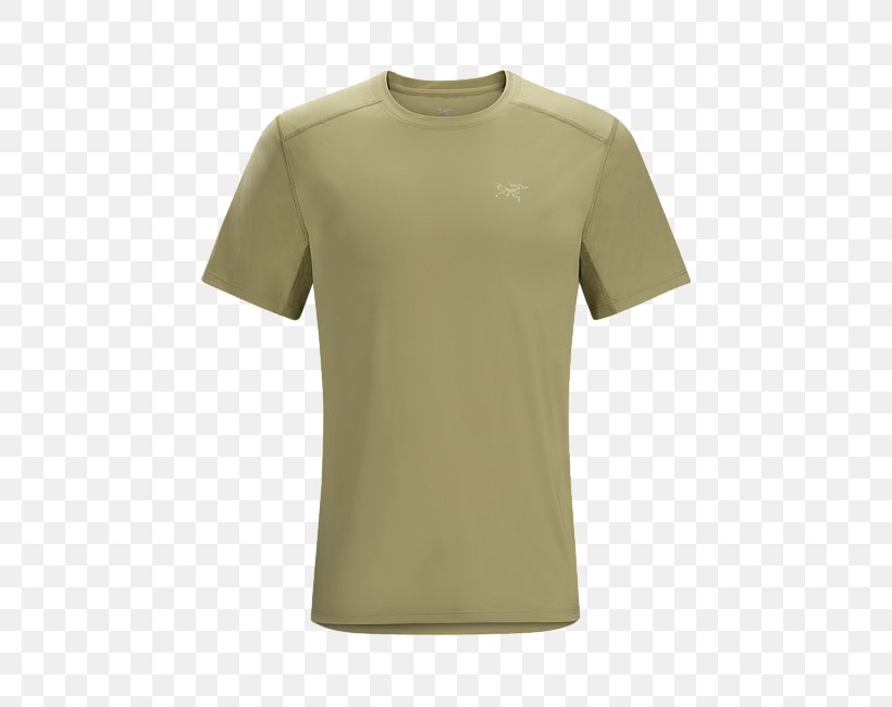 T-shirt Arc'teryx Sleeve Lacoste Crew Neck, PNG, 650x650px, Tshirt, Active Shirt, Beige, Clothing, Cotton Download Free