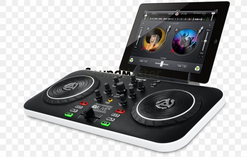 DJ Controller Numark Industries Disc Jockey Djay Audio Mixers, PNG, 1293x823px, Watercolor, Cartoon, Flower, Frame, Heart Download Free