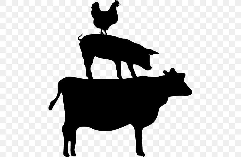 Silhouette Bovine Livestock Black-and-white Bull, PNG, 489x537px, Silhouette, Blackandwhite, Bovine, Bull, Livestock Download Free