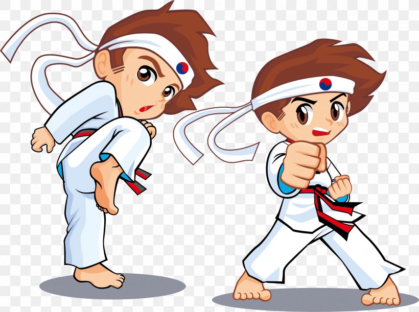 Taekwondo Animation Cartoon Martial Arts, PNG, 2654x1979px, Watercolor ...