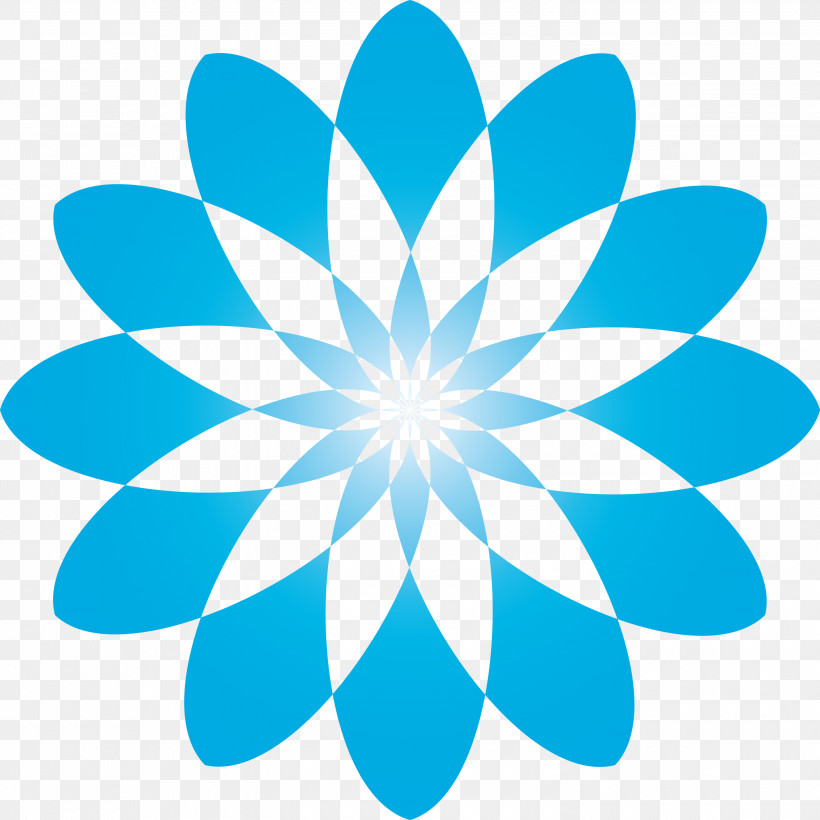 Blue Aqua Petal Plant Logo, PNG, 3000x3000px, Blue, Aqua, Circle, Flower, Logo Download Free