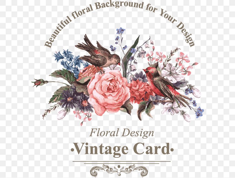 Bird Flower Euclidean Vector Stock Illustration, PNG, 604x621px, Bird, Artificial Flower, Cardmaking, Creative Arts, Cut Flowers Download Free