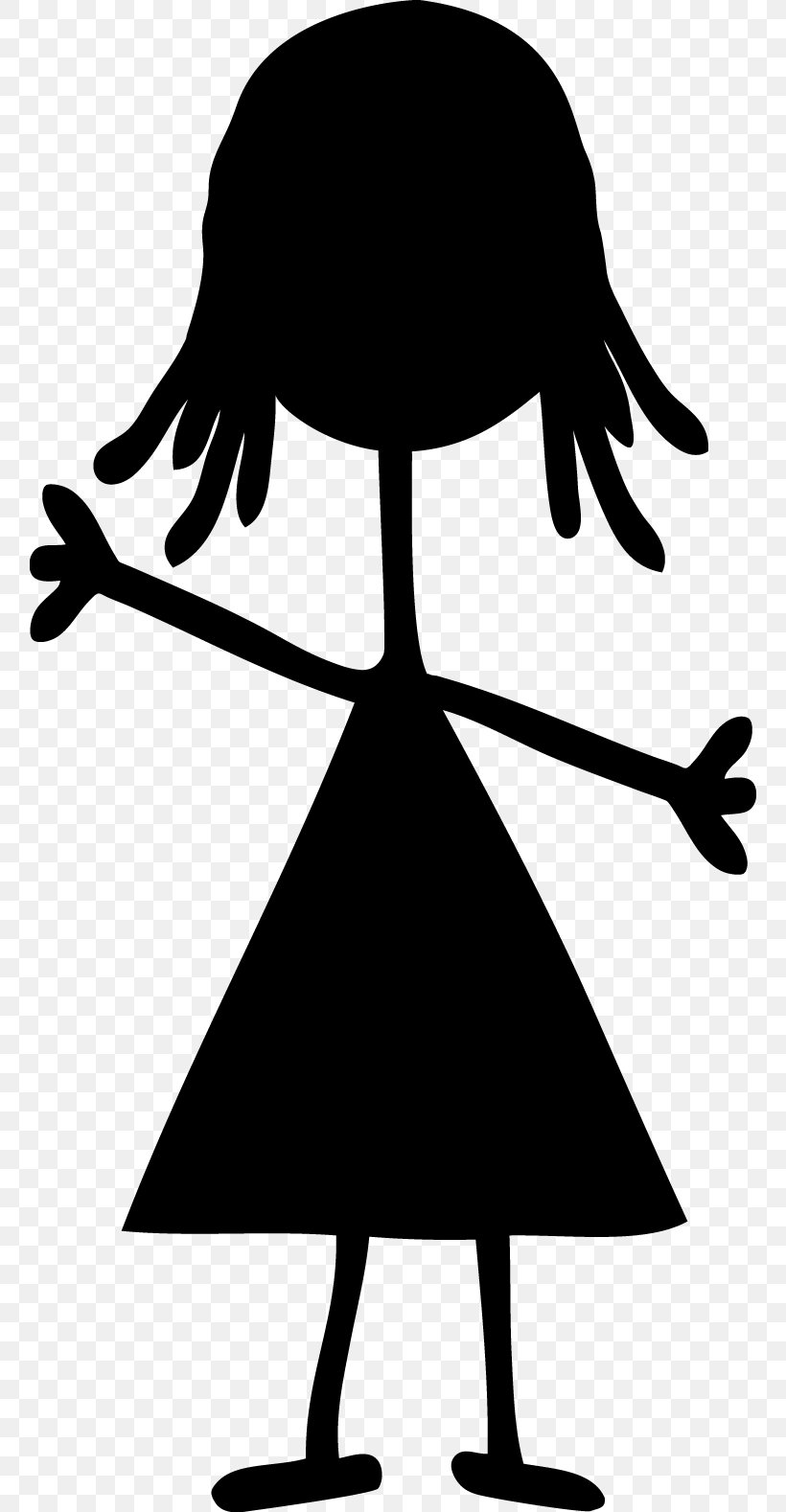 Clip Art Silhouette Stick Figure Drawing Image, PNG, 758x1578px, Silhouette, Blackandwhite, Drawing, Female, Hair Download Free