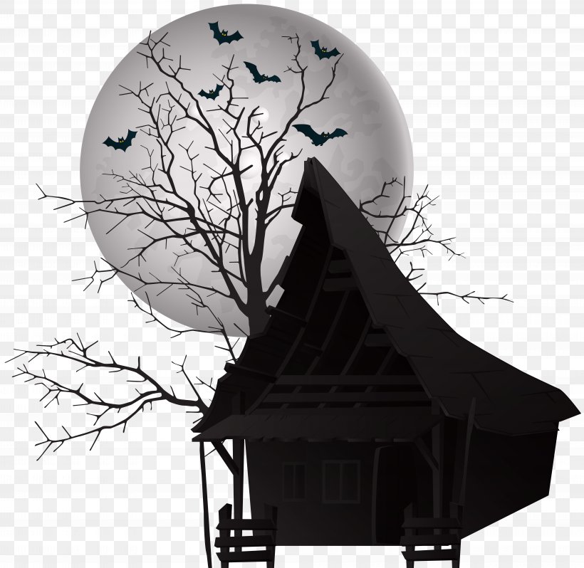 Halloween Clip Art, PNG, 8000x7793px, Halloween, Black And White, Haunted House, Photography, Silhouette Download Free
