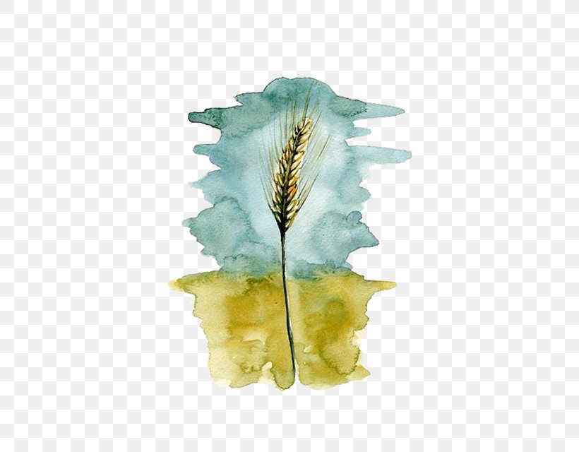 Wheat Watercolor Painting, PNG, 500x640px, Wheat, Designer, Drawing, Feather, Flower Download Free