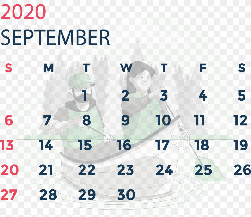 September 2020 Calendar September 2020 Printable Calendar, PNG, 3000x2593px, September 2020 Calendar, Angle, Area, Line, Meter Download Free