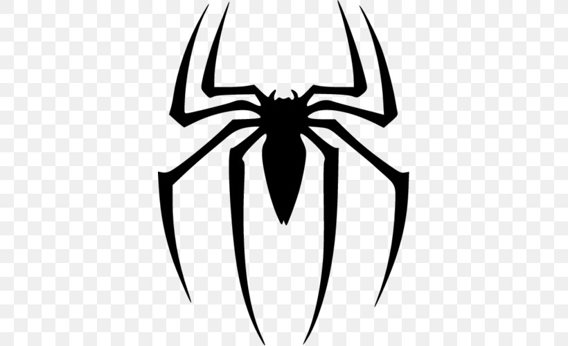 Spider-Man Decal Logo Sticker Superhero, PNG, 500x500px, Spiderman, Arachnid, Artwork, Black And White, Comic Book Download Free