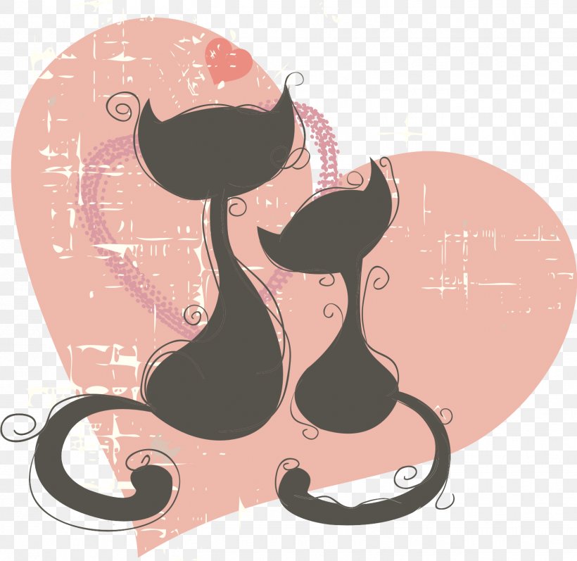 Cat Wedding Invitation Art, PNG, 1557x1514px, Cat, Art, Nose, Pink, Silhouette Download Free