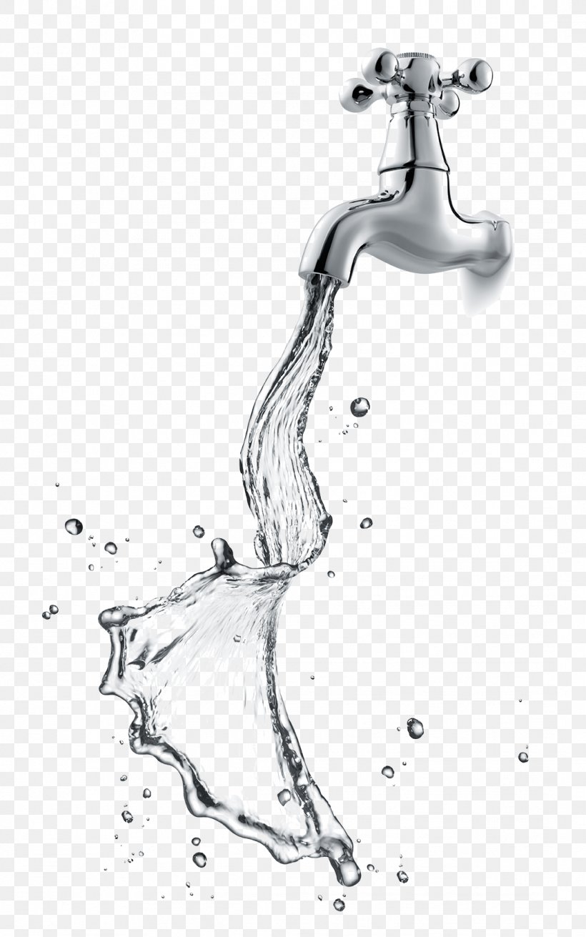 Tap Water Drinking Water Water Treatment, PNG, 1083x1732px, Tap, Arm, Art, Artwork, Black And White Download Free