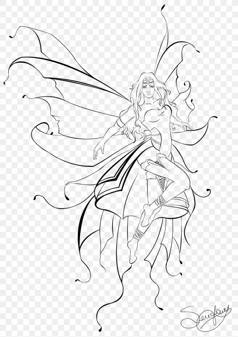 Fairy Line Art White, PNG, 900x1276px, Fairy, Arm, Artwork, Black And White, Fictional Character Download Free