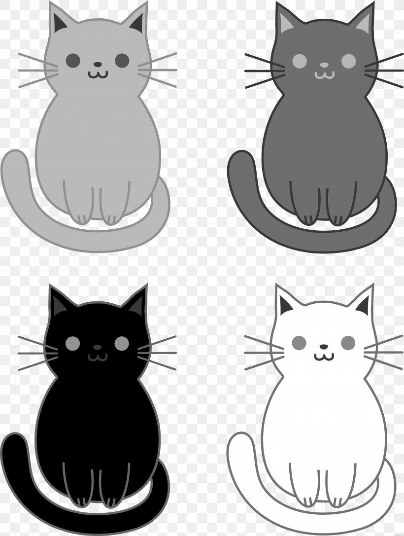 Cat Kitten Felidae Cartoon Clip Art, PNG, 6002x7958px, Cat, Big Cat, Black, Black And White, Black Cat Download Free