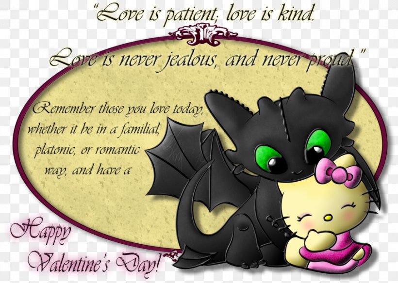 Cat Happy Valentine's Day Hello Kitty Toothless, PNG, 900x642px, Cat, Carnivoran, Cartoon, Cat Like Mammal, Character Download Free