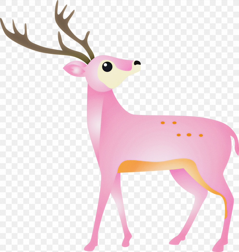 Reindeer, PNG, 2841x3000px, Watercolor Reindeer, Animal Figure, Antler, Deer, Elk Download Free