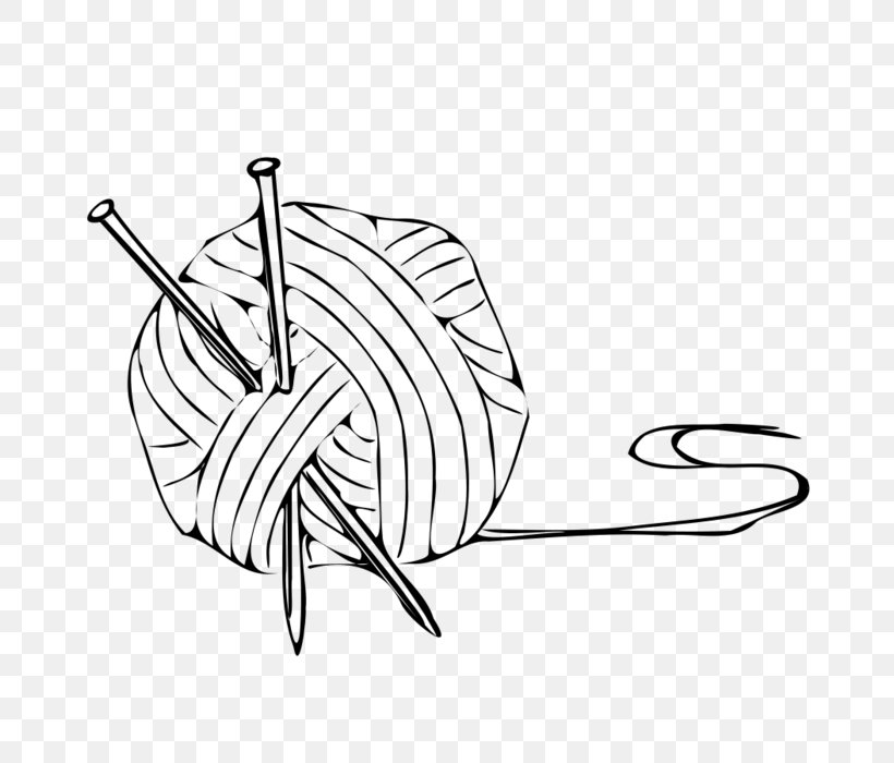 Yarn Wool Black And White Clip Art, PNG, 700x700px, Yarn, Area, Artwork, Black, Black And White Download Free
