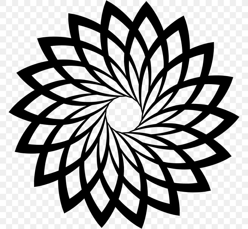 Spiral Black And White Royalty-free Clip Art, PNG, 764x756px, Spiral, Black And White, Flora, Flower, Flowering Plant Download Free