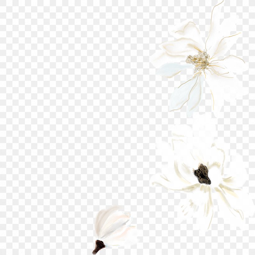 Watercolor Painting White Drawing, PNG, 1000x1000px, Watercolor Painting, Black And White, Branch, Cut Flowers, Designer Download Free