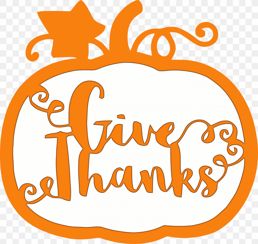 Give Thanks Thanksgving, PNG, 2999x2839px, Give Thanks, Logo, Orange, Sticker, Text Download Free