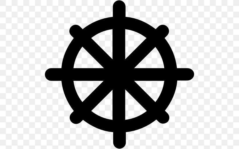 Ship's Wheel Computer Icons Clip Art, PNG, 512x512px, Ship S Wheel, Black And White, Boat, Dharmachakra, Sailboat Download Free