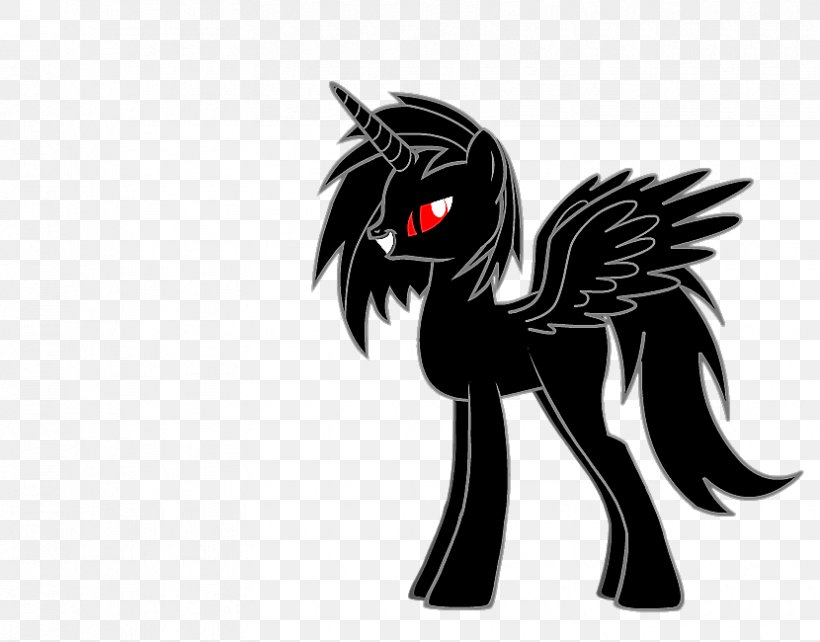 Pony Horse Fluttershy Demon Evil, PNG, 830x650px, Pony, Art, Black, Black And White, Carnivoran Download Free