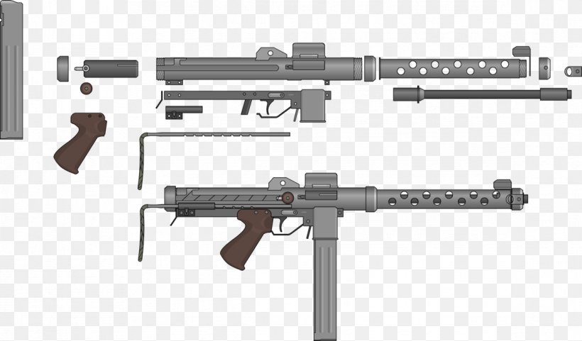 Trigger Firearm Gun Barrel Submachine Gun Sten, PNG, 1167x685px, Watercolor, Cartoon, Flower, Frame, Heart Download Free