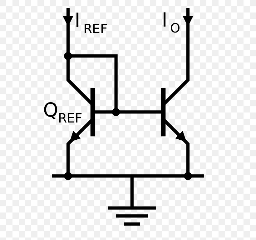 Current Mirror Bipolar Junction Transistor Electric Current Small-signal Model Electronic Circuit, PNG, 640x768px, Current Mirror, Area, Bipolar Junction Transistor, Black, Black And White Download Free