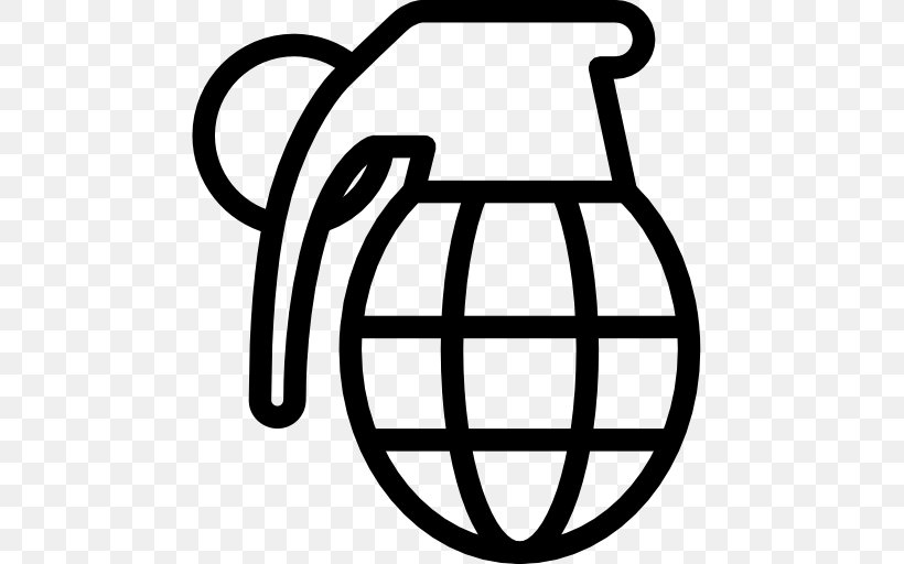 Grenade, PNG, 512x512px, Grenade, Area, Black And White, Bomb, Line Art Download Free