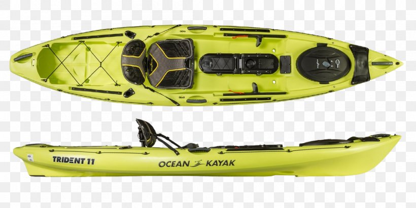 Ocean Kayak Trident 11 Angler Kayak Fishing Angling Sit-on-top, PNG, 1100x552px, Ocean Kayak Trident 11 Angler, Angling, Boat, Canoe, Fishing Download Free