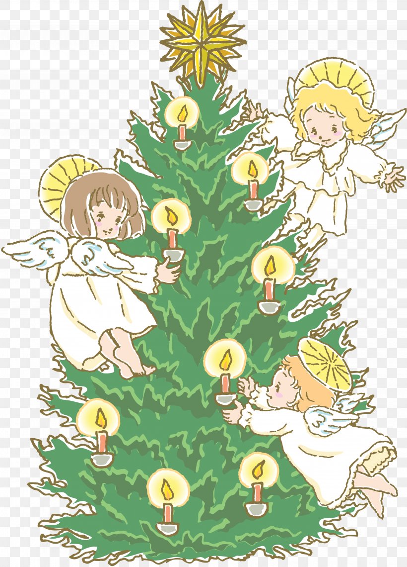Christmas Tree Christmas Ornament Spruce Clip Art, PNG, 4958x6894px, Christmas Tree, Angel, Branch, Christmas, Christmas Card Download Free
