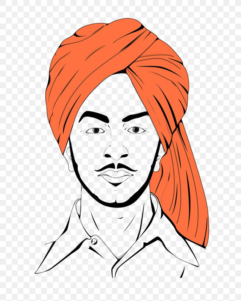 Bhagat Singh Indian Independence Movement Clip Art Sticker, PNG,  768x1024px, Watercolor, Cartoon, Flower, Frame, Heart Download
