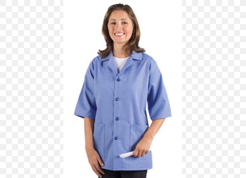 T-shirt Hoodie Smock-frock Lab Coats Sleeve, PNG, 583x593px, Tshirt, Apron, Blouse, Blue, Clothing Download Free