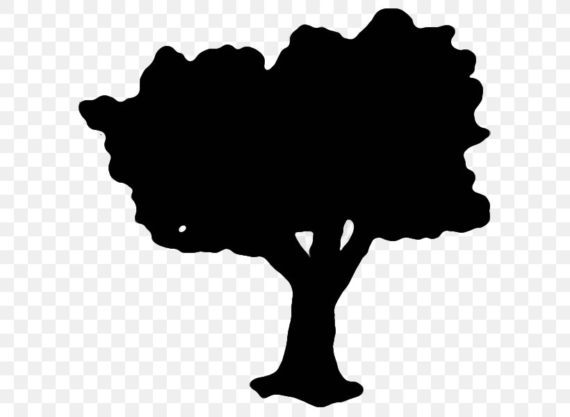 Tree Black Silhouette White Clip Art, PNG, 600x600px, Tree, Black, Black And White, Black M, Flowering Plant Download Free