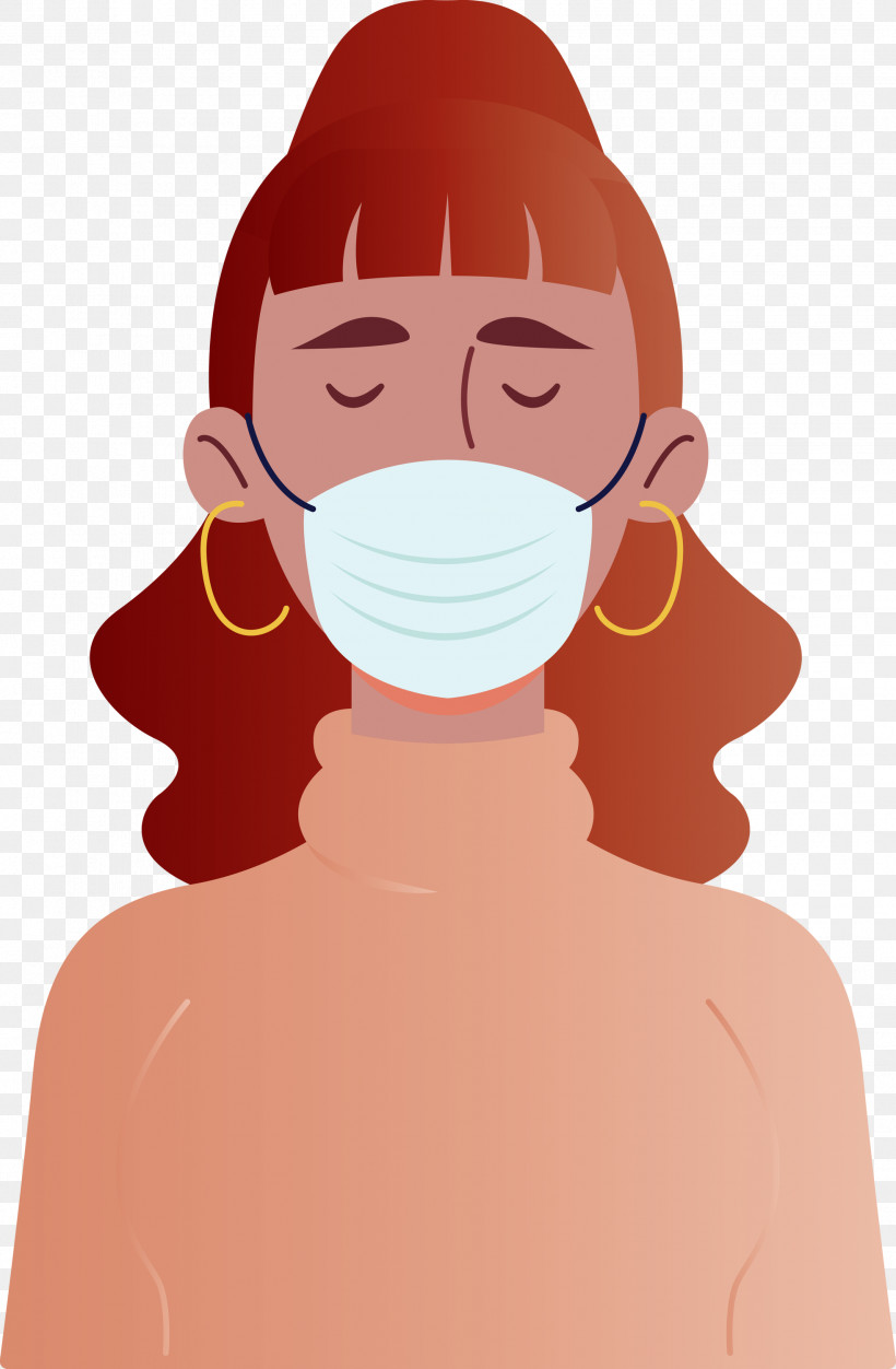 Wearing Mask Coronavirus Corona, PNG, 1964x2999px, Wearing Mask, Animation, Cartoon, Cheek, Chin Download Free