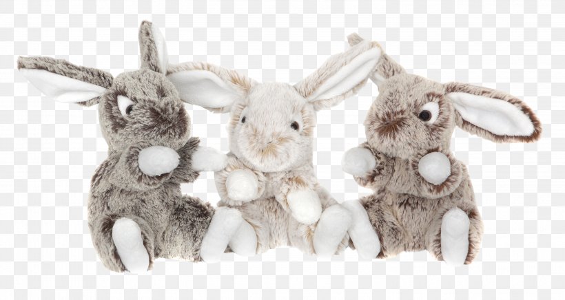 Domestic Rabbit Stuffed Animals & Cuddly Toys Hare, PNG, 2955x1572px, Domestic Rabbit, Ear, Fur Clothing, Grey, Hare Download Free
