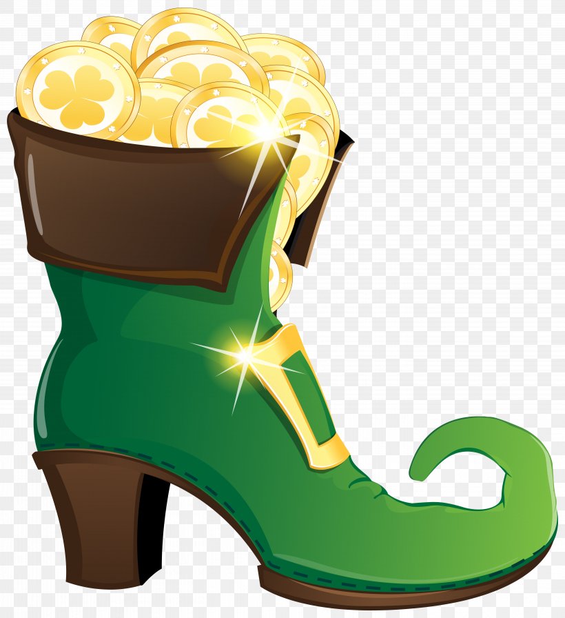 Leprechaun Shoe Clip Art, PNG, 5613x6140px, Leprechaun, Boot, Coin, Footwear, Green Download Free
