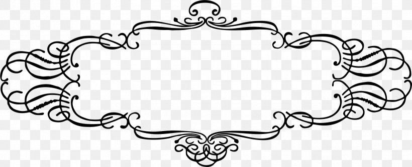Picture Frames Clip Art, PNG, 2347x957px, Picture Frames, Art, Black And White, Body Jewelry, Decorative Arts Download Free