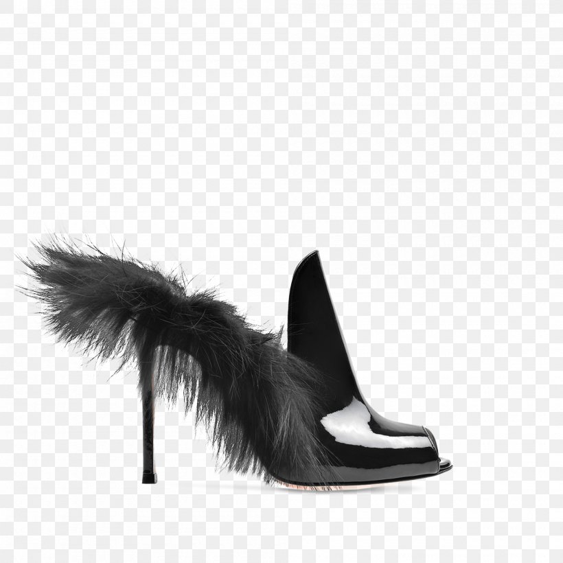 High-heeled Shoe Fur Feather Black M, PNG, 2000x2000px, Highheeled Shoe, Black, Black And White, Black M, Feather Download Free