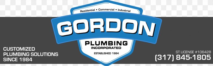 Gordon Plumbing, Inc. Plumber Sewerage General Contractor, PNG, 3208x995px, Plumber, Advertising, Blue, Brand, General Contractor Download Free