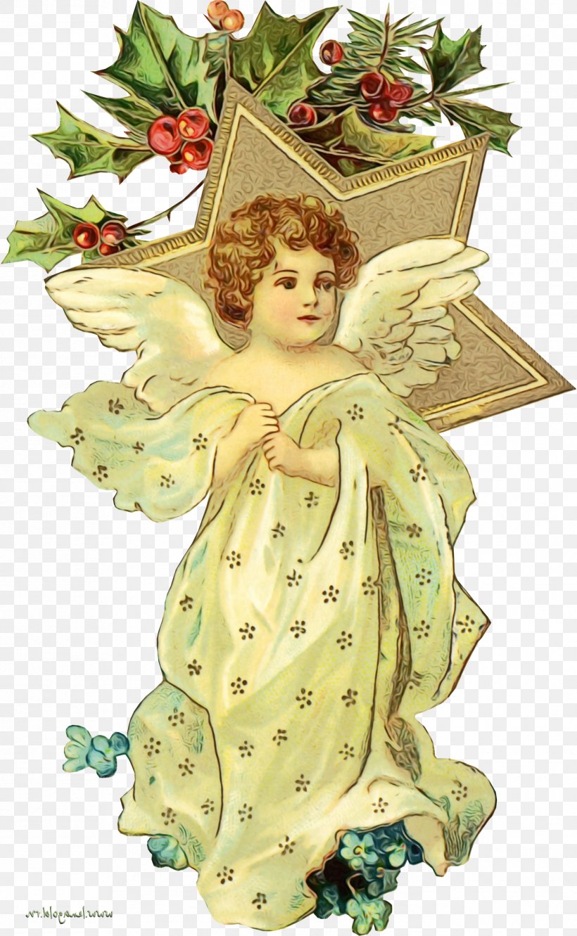Holly, PNG, 1396x2267px, Watercolor, Angel, Holly, Paint, Plant Download Free