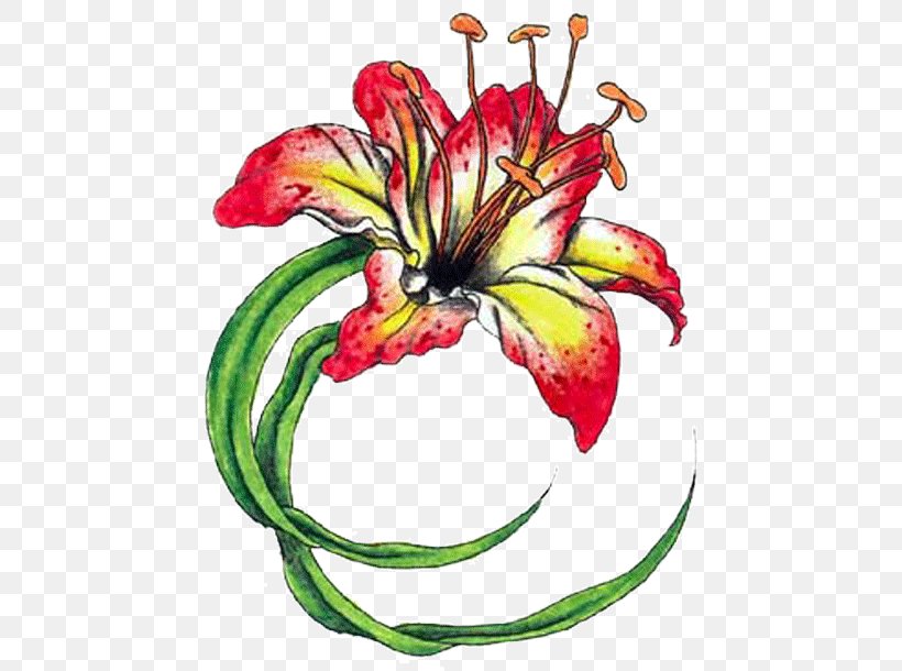 Tattoo Flower Floral Design Clip Art, PNG, 500x610px, Tattoo, Art, Cut Flowers, Daylily, Flora Download Free