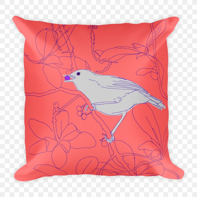 Throw Pillows Cushion T-shirt Bed, PNG, 1000x1000px, Pillow, Beak, Bed, Bluza, Couch Download Free