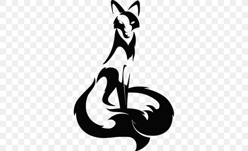 Nine-tailed Fox Kitsune Ninetales Tattoo, PNG, 500x500px, Ninetailed Fox, Art, Artwork, Black, Black And White Download Free