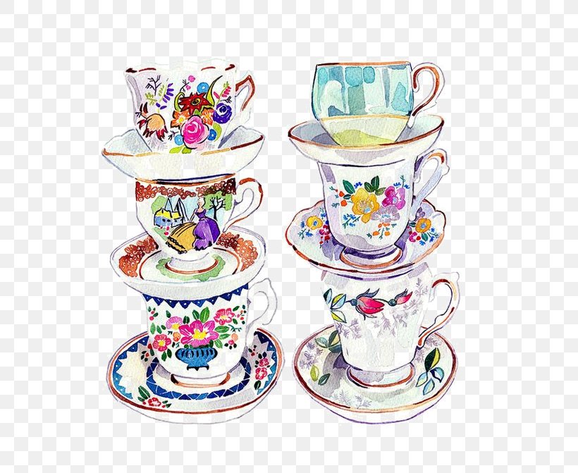 Teacup Watercolor Painting Drawing, PNG, 596x671px, Tea, Art, Ceramic, Coffee Cup, Cup Download Free